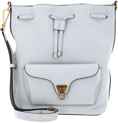 COCCINELLE Leren schoudertas Beat Generatio Bucket Bag Snow Lichtgrijs