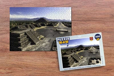 Puzzel Uitzicht vanaf de Maan Piramide over de piramides in Teotihuacán - Legpuzzel - Puzzel 500 stukjes