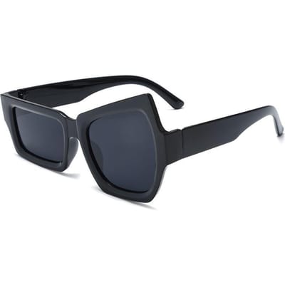 Nieuwste Stijlvolle Onregelmatige Vierkante Zonnebril Grappige Feest Asymmetrische Zonnebril Heren Designer Klassieke Stijl Stijlvolle Tinten UV400 Bescherming Heren black