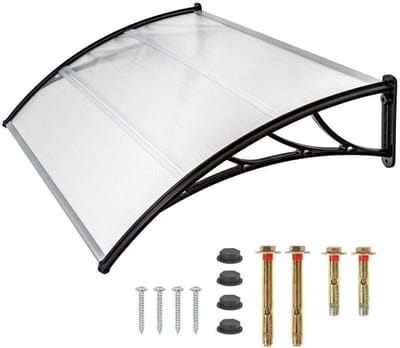 Deur Luifel - Buiten Overkapping - Regen Bescherming - Aluminium Polycarbonaat - 150 cm Breed - Transparant