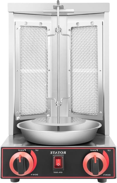 Verticale Grill - Draaiende Oven - Vlees Grillen - 360 Graden Rotatie - 3000 Watt - Zilver