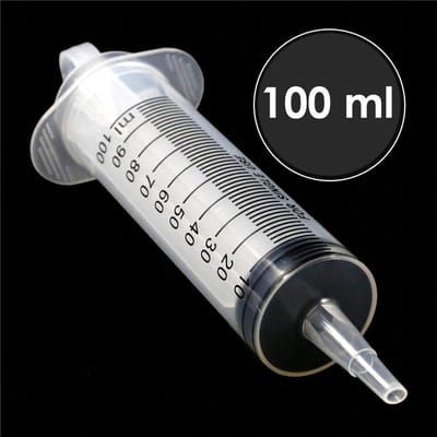 Doseerspuit 100 ml - wegwerpspuit - Injectiespuit / Spuit zonder naald en met extra lange tuit - 1 stuk