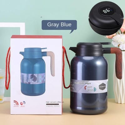 Roestvrijstalen thermische pot Intelligente temperatuurmeting Gestoofde theepot Grote capaciteit Thuiskantoor Stoffige theepot Koffiepot 1000ml