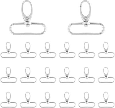 20 Stuks Metalen Sleutelhaken, Carabiners met D-Ring en Draaihaak voor DIY Naaiprojecten en Tasambachten