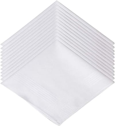 Witte Zakdoeken - 12 stuks, Puur Katoen, Vierkante - Voor Mannen, Bruiloft en Feest - 38 x 38 cm
