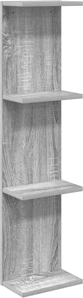 vidaXL - Wandplank - Grijs - Sonoma - 22 - x - 15 - x - 100 - cm - Bewerkt - hout