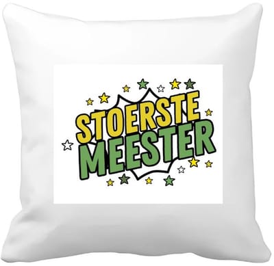 Akyol - stoerste meester Kussen hoes - Meester - beste meester - school - verjaardagscadeau - afscheidscadeau - kado - 40 bij 40 cm