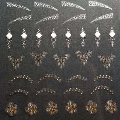 Nail Art Stickers - Nagel Stickers - Korneliya 3D Nail Jewels - NJ04 Comets and Leafs