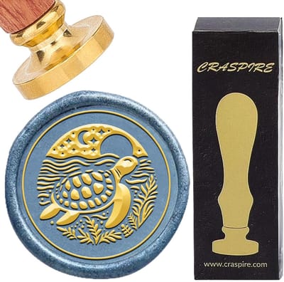 SPHProducts - Zegelwasstempel - Retro Schildpad - Afneembare Kop - 30 mm - Voor Knutselen en Scrapbooking - Perfect voor Uitnodigingen en Geschenken