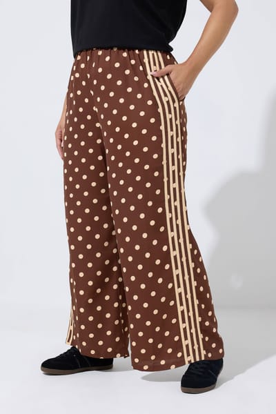 Limited Collection Bruine Broek Met Stippen En Streep Aan De Zijkant Size 38