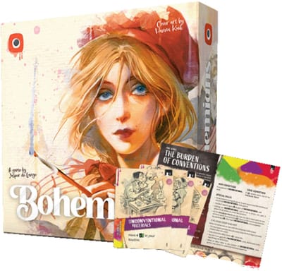 Asmodee bordspel Bohemians kaartspel strategie Parijs kunst.