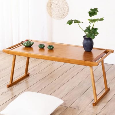 Japanse vloertafel - Zen thee tafel - Ontspannen momenten - Massief houten constructie - 76x43x29CM - Houtkleur