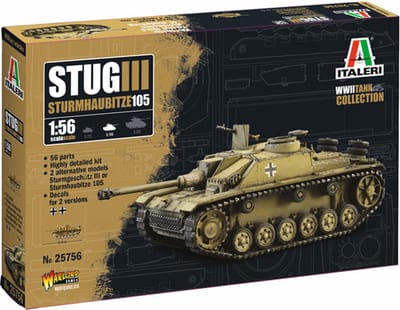 Italeri Modelbouwpakket Vliegtuigen - 25756 Stug III - Sturmhaubitze 105 - WWII Plastic - 1:56 - Modelbouw