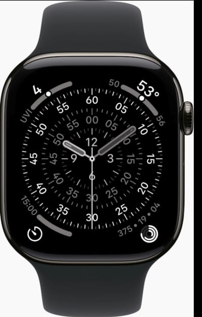 Apple Watch 11 - Wifi + 5G - 42mm - Slate Titanium Case with Black Sport Band - S/M