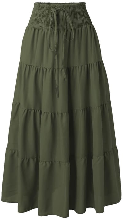 Dailygoods- Maxi Rok 2-in-1 Design - Hoge Taille - A-lijn - Lange Rok - Elastisch - Comfortabel Materiaal - Maxi-jurk