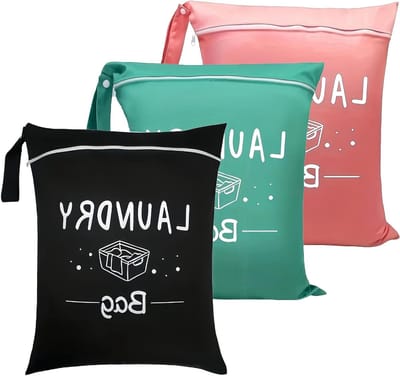 Set van 3 Reiswaszakken met Handvat, 38x48cm, Ideaal voor Vuile Kleding, Sport, Zwemmen en Reizen