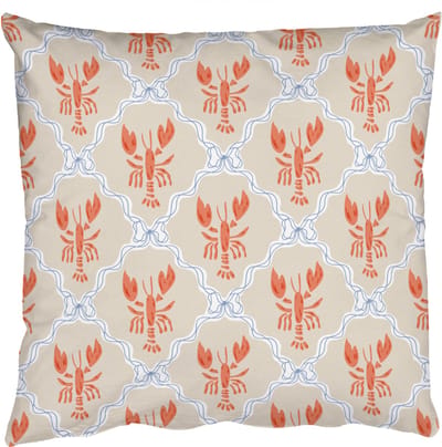 Sierkussens - Kussentjes Woonkamer - 50x50 cm - Zee - Kreeft - Blauw - Geel - Oranje