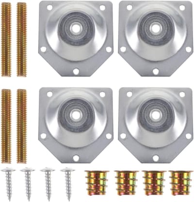 4 Stuks Bevestigingsonderdelen voor Meubelpoten, Hoekige Fixatieplaten voor Sofa en Tafelpoten met Bevestigingsschroeven 5/16 Inch (m8)