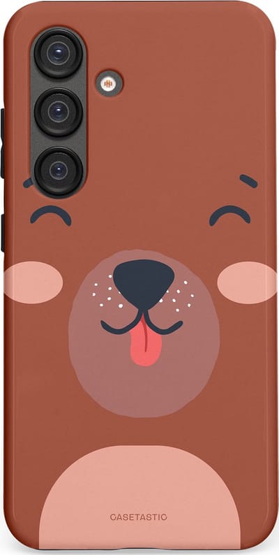 Casetastic hoesje geschikt voor Samsung Galaxy S25 - Dubbellaagse bescherming - Knuffelkopjes beer - Fashion Case - Terracotta Taupe