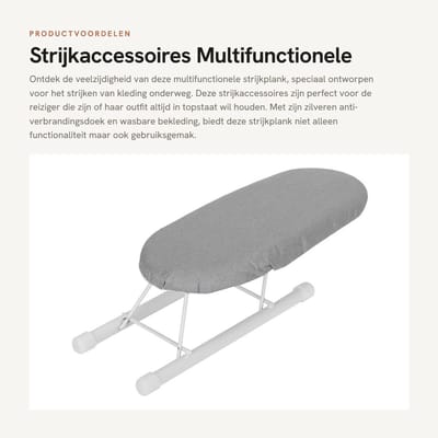 Dailygoods- Strijkplank Multifunctioneel - Opvouwbaar - Wasbaar - Antislip - Stalen Buis - Voor Kleding en Reizen - Mini Strijkplank