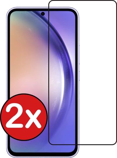 Screenprotector - 2 Stuks - Geschikt voor Samsung Galaxy A54 - Full Cover - Beschermglas - Gehard Glas - Tempered Glass - Screen Protector