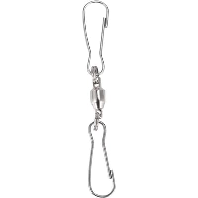 Lot de 8 crochets pivotants à double clip pour girouettes, manches à air, mangeoires à oiseaux, carillons éoliens, tornades en cristal pour fêtes gray