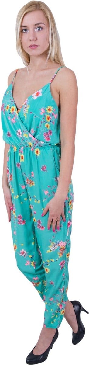 John Zack - Mintkleurige Jumpsuit / Broekpak met Bloemen