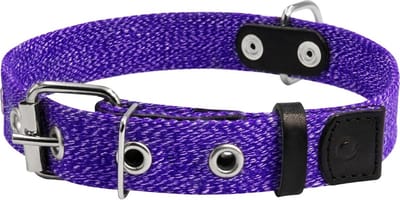 WAUDOG Canvas Halsband / Hondenhalsband - Katoen - Paars gemêleerd - L - Breedte: 35 mm - Nekomtrek: 51 - 63 cm (GELIEVE ALVORENS BESTELLEN OPMETEN)