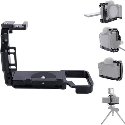 Half Camera Cage voor Sony ZV-E1 - Aluminium Video Bevestiging met 180° Draaibare Cold Shoe, Nato Rail en 1/4" & 3/8" Schroefdraad voor Stabiliteit en Creatieve Opnames