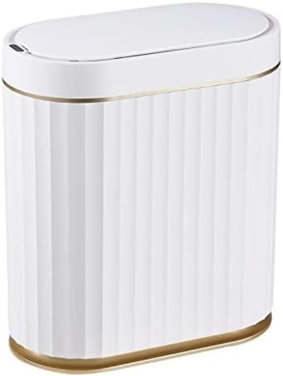 Slimme Automatische Sensor Prullenbak 8 Liter met Bewegingsmelder, Waterdicht Ontwerp, Antislip Oppervlak, Goudkleurig voor Keuken, Badkamer, Slaapkamer en Kantoor