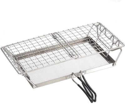 RVS Camping Toaster voor Gasfornuis - Ideaal voor Kamperen, Hiking en Picknicks met Opvouwbare Handgreep