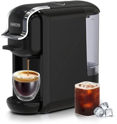 DailyDamaar koffiezetapparaat - Koffiemachine - Espressomachine - Koffie capsules - 4 in 1 - Cappuccino - 11x24,5x24,5 cm - Zwart