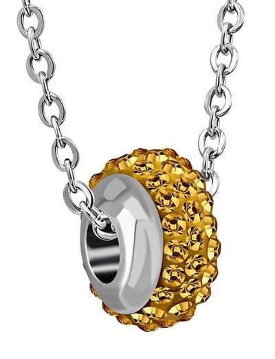 Montebello Ketting Maya Topaz - 316L Staal - Shamballa - 10x6mm - 45cm
