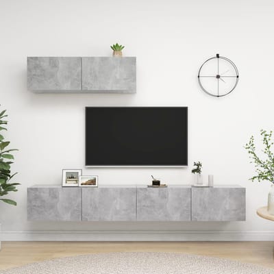 vidaXL - Tv-meubelen - 3 - st - bewerkt - hout - betongrijs