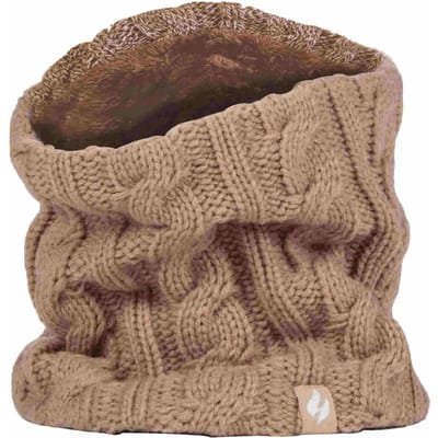Dames Kabelgebreide Winter Fleece Gevoerde Thermische Nekwarmer