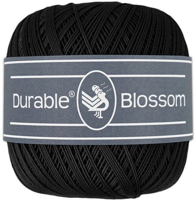 Durable Blossom - 325 Black - Verfijnd Gemerceriseerd Katoen Garen