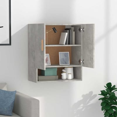 vidaXL - Wandkast - 60x31x70 - cm - bewerkt - hout - betongrijs