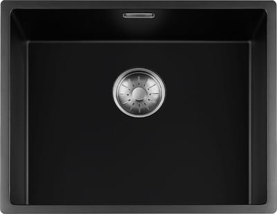 Lorreine Black Quartz Series spoelbak 5040cm Plug Inox 50BQ-FU-Inox