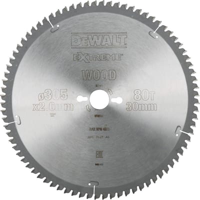 DeWALT Cirkelzaagblad voor Laminaat | Extreme | Ø 305mm Asgat 30mm 80T - DT4283-QZ