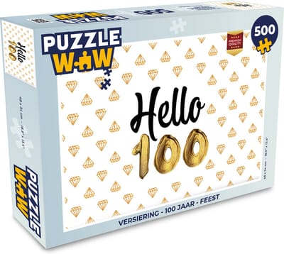 Puzzel Versiering - 100 Jaar - Feest - Legpuzzel - Puzzel 500 stukjes