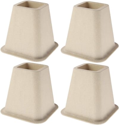 Meubelverhoging 15 cm - Set van 4 Tafel- en Bedverhogers voor Meer Opbergruimte - Zwart