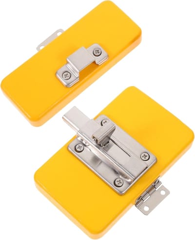 Houten Deurslot - Cognitief Speelgoed - Fijne Motoriek - Glad Oppervlak Zonder Bramen - 10x10x1.4cm - Geel