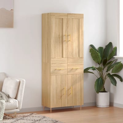 vidaXL - Hoge - kast - 69,5x34x180 - cm - bewerkt - hout - sonoma - eikenkleurig