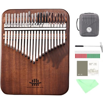 Hluru Professionele 21 Toetsen Walnoot Bord Kalimba Duimpiano Vingerpiano Voor Beginner Massief Hout Mbira Met Koffer zwart