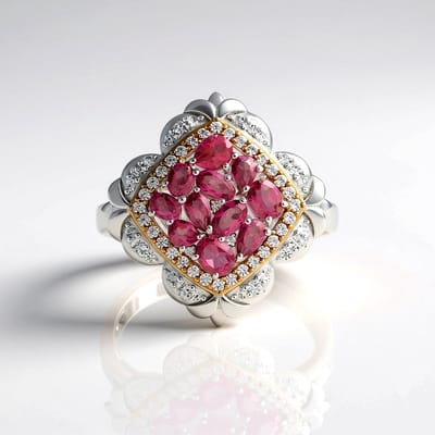 Cavill - Zilveren ring met roze ovale topaas uit Brazilië - 925 sterling zilver - 3,58 ct topaas - Luxe handgemaakte damesring met zirkonia's