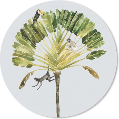 Muismat rond 20x20 cm - Mousepad Jungle - Aap - Toekan - Ronde muismatten