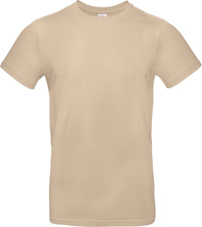 B&C Exact 190 T-Shirt - Ronde Hals - Unisex - Sand / Beige - Small