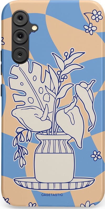 Casetastic Hoesje Geschikt voor Samsung A34 (5G) - Stijlvolle Beschermende Duo-layer Case - Bosje vol blauw