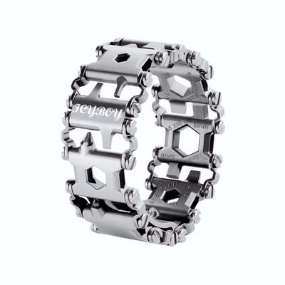 ICYBOY - Gereedschap Armband - Roestvrij Staal - 29 in 1 Multi-Tool - Reis Accessoires - Zilver