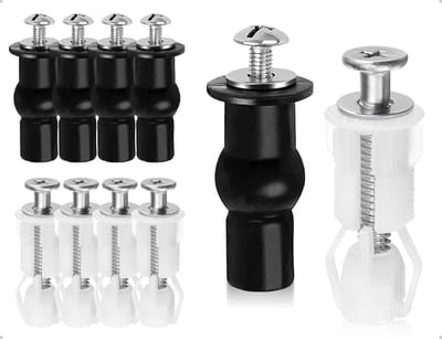 Dailygoods- WC-Brilbevestiging 8 Stuks - Toiletzitting Bevestiging - Rubber/Uitbreidingsbouten - Roestvrij Staal - Betrouwbaar en Stabiel - Comfortabel Gebruik